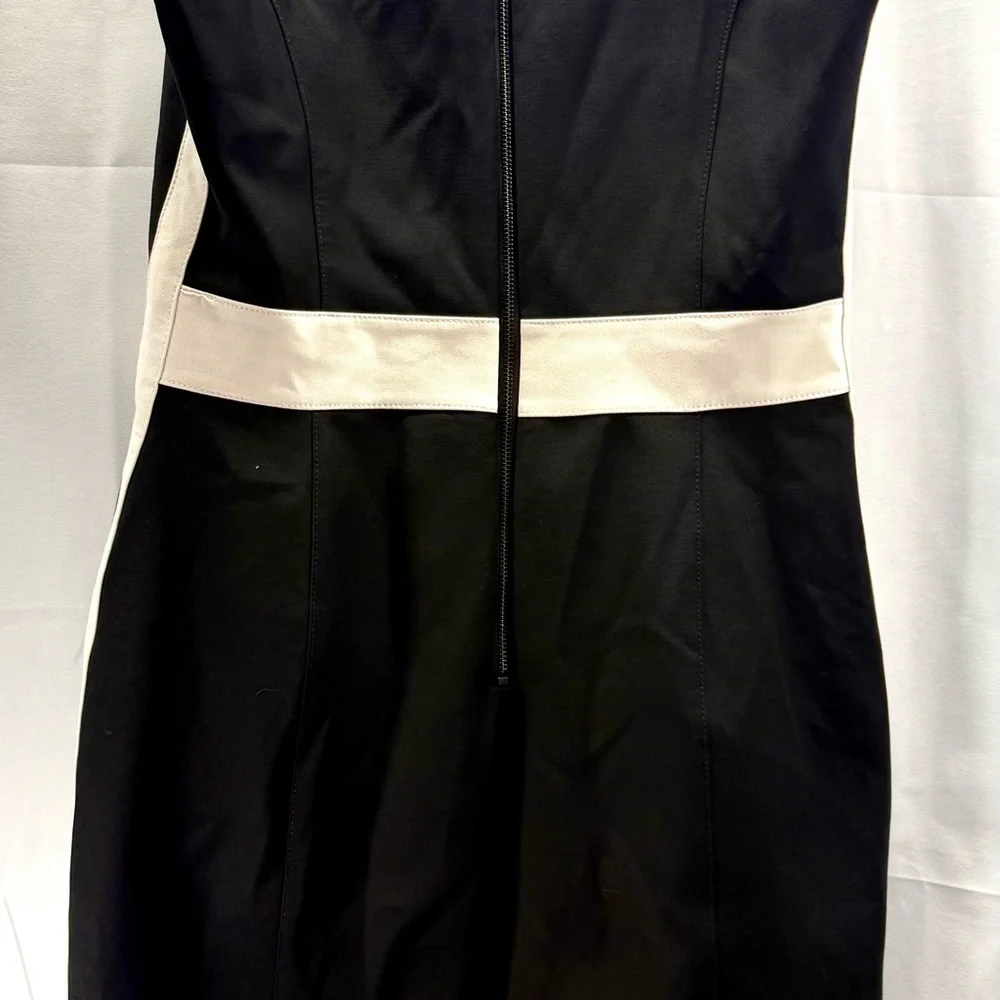 White House Black Market Sleeveless Black and White Dress Size 8 - Picture 4 of 7